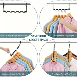 10pcs Magic Hangers - Space Saving Closet Organizer for Heavy Clothes