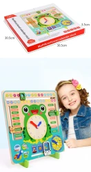 Montessori Wooden Toys Baby Weather Season Calendar Clock Time Cognition Preschool Educational Teaching Aids Toys For Children