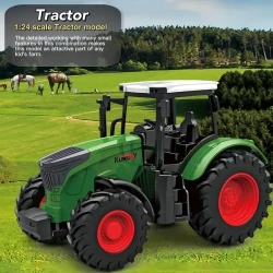 Deluxe Farm Toy Set with 5 Tractor Accessories & Calf - Durable ABS, Weather-Resistant, Push/Friction Powered - Perfect Educational Gift for Youngsters