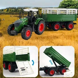 Deluxe Farm Toy Set with 5 Tractor Accessories & Calf - Durable ABS, Weather-Resistant, Push/Friction Powered - Perfect Educational Gift for Youngsters