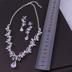 Bridal Rhinestone Zircon Earring Necklace