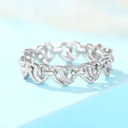 Heart-shaped Chain Ring Women's