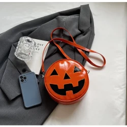 Halloween Pumpkin Small Round Bag Girls