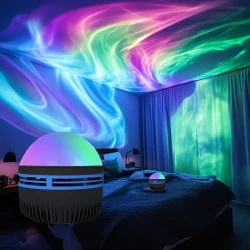 Aurora & Galaxy Star Projector Lamp with Multi-Color Remote and USB