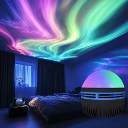 Aurora & Galaxy Star Projector Lamp with Multi-Color Remote and USB