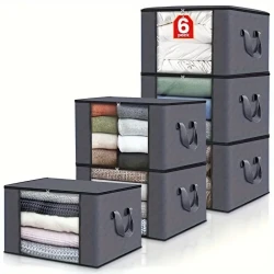 6pcs Large Foldable Fabric Storage Boxes