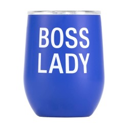 Thermal Wine Tumbler: Boss Lady (Blue)