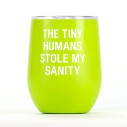 Thermal Wine Tumbler: Tiny Humans (Green)