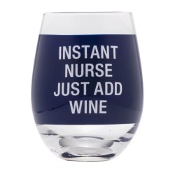 Wine Glass: Instant Nurse (Blue)