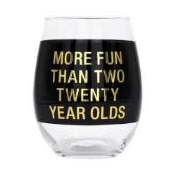 Wine Glass: Two Twenty Year Olds (Black)