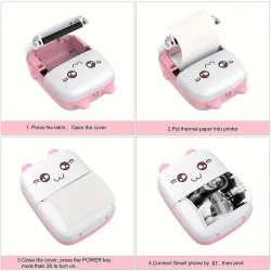 Portable Printer, Mini Pocket Wireless BT Thermal Printers For Smartphone, BT Inkless Printing Gift For Label Receipt Photo Notes Study Home Office Halloween, Christmas Gift