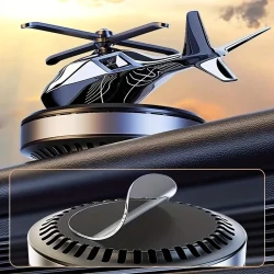 Solar-Powered Helicopter-Shaped Car Air Freshener, High-Quality Metal Auto Diffuser