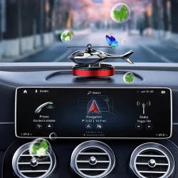 Solar-Powered Helicopter-Shaped Car Air Freshener, High-Quality Metal Auto Diffuser