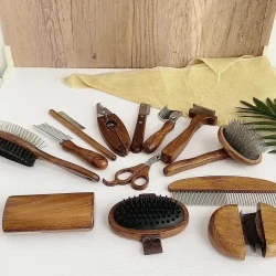 Pet Comb Solid Wood Antique Hair Remover