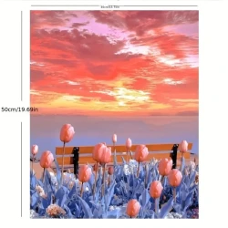 Paint By Number Kit on Canvas 40x50 cm with Wooden Frame – Glowing Tulips