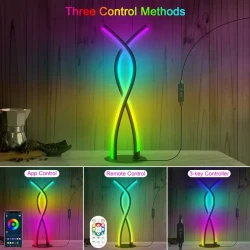 1pc LED Spiral Artistic Table Lamp - RGB Atmosphere Light with Adjustable Brightness