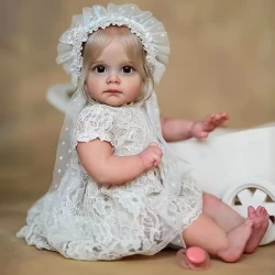 24 Inch/ 60 Cm Lifelike Soft Vinyl Reborn Doll, Adorable Princess With Hand Rooted Hair, Birthday Thanksgiving Day Christmas Gift