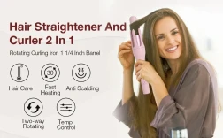 New 2 In 1 Automatic Hair Curler Straightener Negative Ion Electric Ceramic Fast Heating Rotating Magic Curler