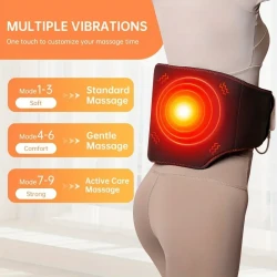 Heating Pad with Massage Belt - Fast Heating for Back and Abdominal Pain