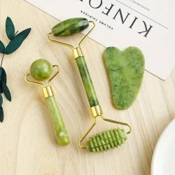 3-in-1 Jade Roller And Gua Sha Set