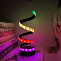 Modern Spiral LED Table Lamp - USB Powered, Color-Changing RGB Illusion Lamp