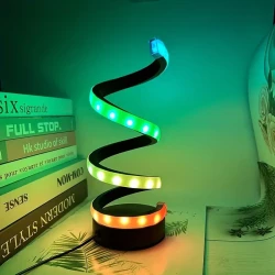 Modern Spiral LED Table Lamp - USB Powered, Color-Changing RGB Illusion Lamp