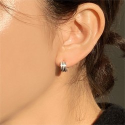 Women's 925 Sterling Silver Striped Minimalist Trendy Earrings