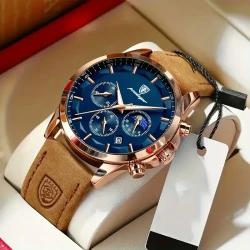 Round Quartz Watch PU Leather Strap