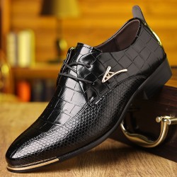 Men's Plus Size Leather Shoes Pointed-toe Fashion Business Formal Men's Shoes Barber Shoes
