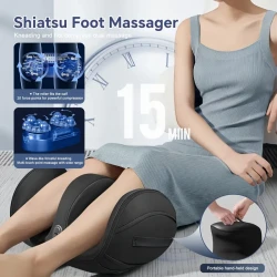 AISZG Foot and Calf Massager with Heat - Rechargeable Shiatsu Therapy for Deep Tissue Relaxation