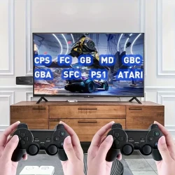 Wireless Retro Game Console, Plug and Play Video Game Stick Game Controller, 9 Simulators, with Dual 2.4G Wireless Controllers, Suitable for TV and Computer