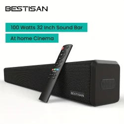 BESTISAN SE02 Sound Bar - 100 Watt HD-ARC with Built-In Subwoofer