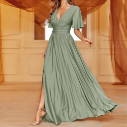 Mature Elegant High-end Long V-neck Dress