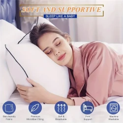 Luxurious Cooling Foam Pillow for Back, Belly & Side Sleepers