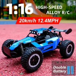 1:16 RC car, double battery remote control car, alloy RC car, high speed RC car 20 km/h, all-terrain remote control car, off-road RC toy, electric RC car for kids, RC car for Halloween gift, Christmas gift RC car, shock absorbing RC car, 2.4G RC car, RC c