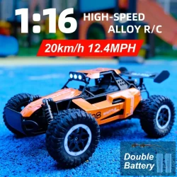 1:16 RC car, double battery remote control car, alloy RC car, high speed RC car 20 km/h, all-terrain remote control car, off-road RC toy, electric RC car for kids, RC car for Halloween gift, Christmas gift RC car, shock absorbing RC car, 2.4G RC car, RC c