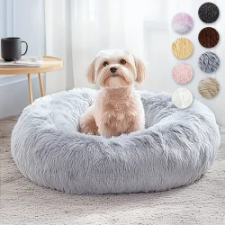 Cozy Donut Cuddler Bed - Soft, Fluffy, Faux