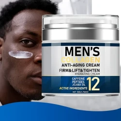 Men's Collagen Firming Cream - 50g, Anti-Aging & Hydrating Facial Moisturizer with Caffeine, Vitamin E & Niacinamide for All Skin Types