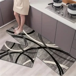 2pcs Textured Design Kitchen Mats