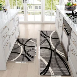 2pcs Textured Design Kitchen Mats