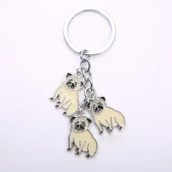 Pug pet keychain