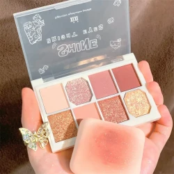 Eight-color Eyeshadow Palette Gentle Milk Tea Color Fairy