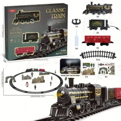 Youngsters' Deluxe Electric Train Set - Vintage Steam Engine with Lights & Sounds