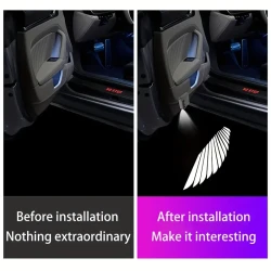 Smart Wireless Car Door Logo Projector - HD Laser Welcome Lamp with Angel Wings