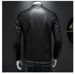 Fall Plus Size Leather Clothing With Stand Collar