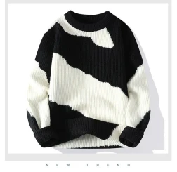 Autumn Youth Student Contrast Color Sweater Knitwear