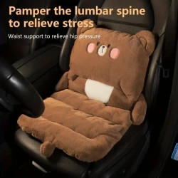 Car Seat Cushion Winter Plush Cartoon Single Seat Cushion Warm