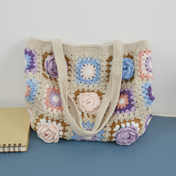 Creative Hand Weaving Stereo Flower Shoulder Bag