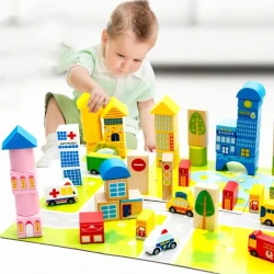 Traffic wooden blocks