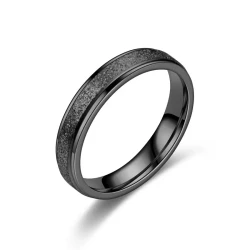 Light Luxury Starry Titanium Steel Frosted Ring